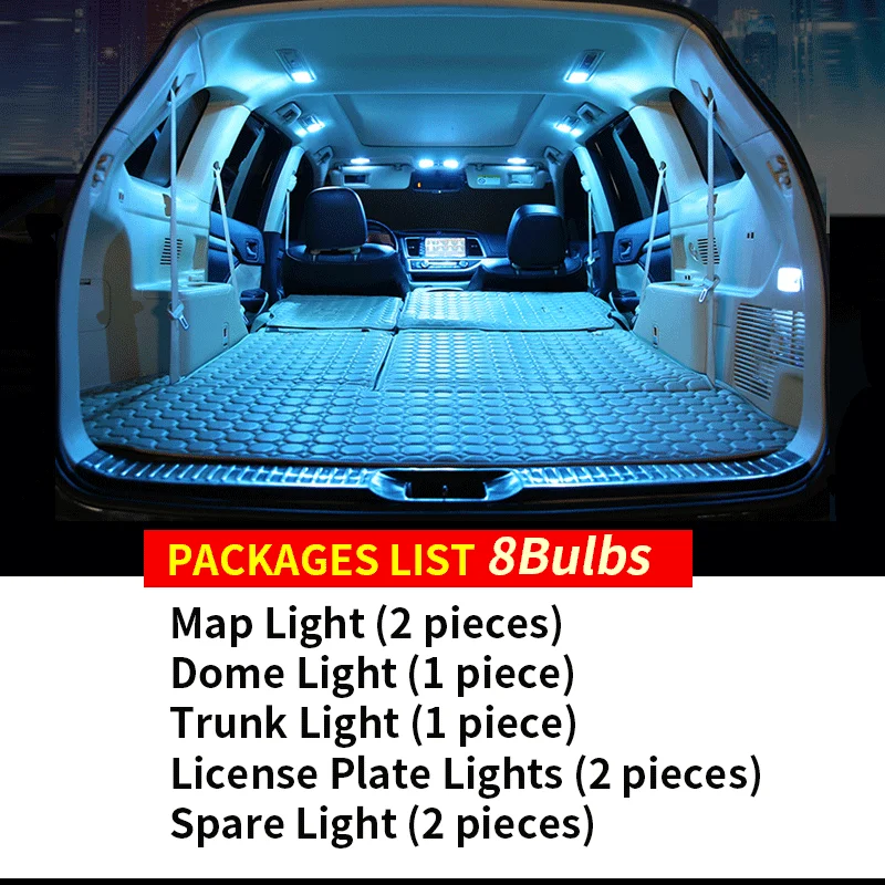 8x Белый Автомобильный светодиодный светильник для интерьера 2014-2017 Kia Rondo 12V
