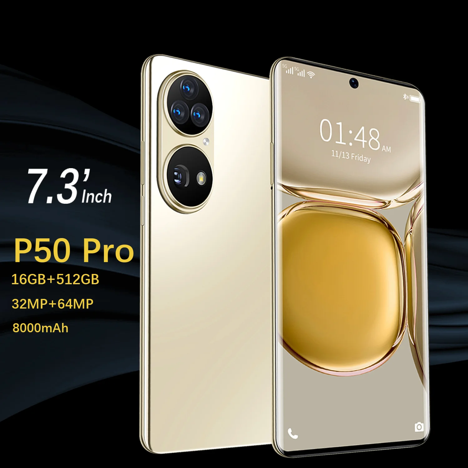 

2022 New Flagship 5G Smartphone 7.3-inch 16GB+512GB For Huawei P50 Pro Cellphone Xiaomi Samsung Apple Mobile Phone Android 11.0