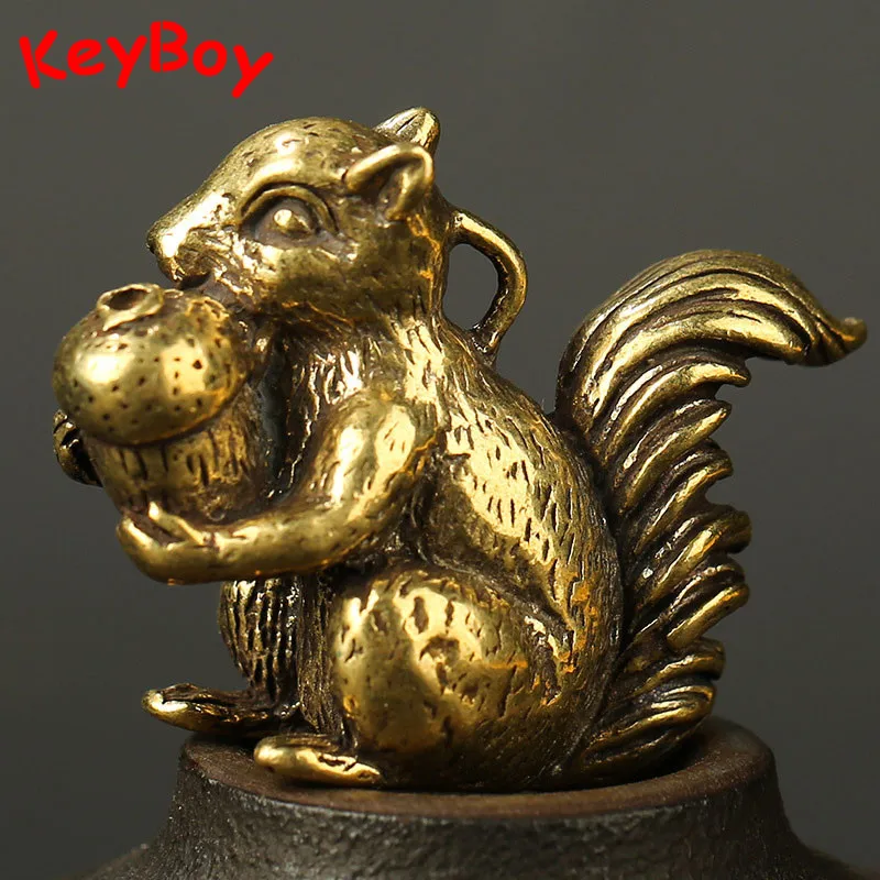 Белка и орех кулон брелок для автомобиля Винтаж Медь украшения в виде белок