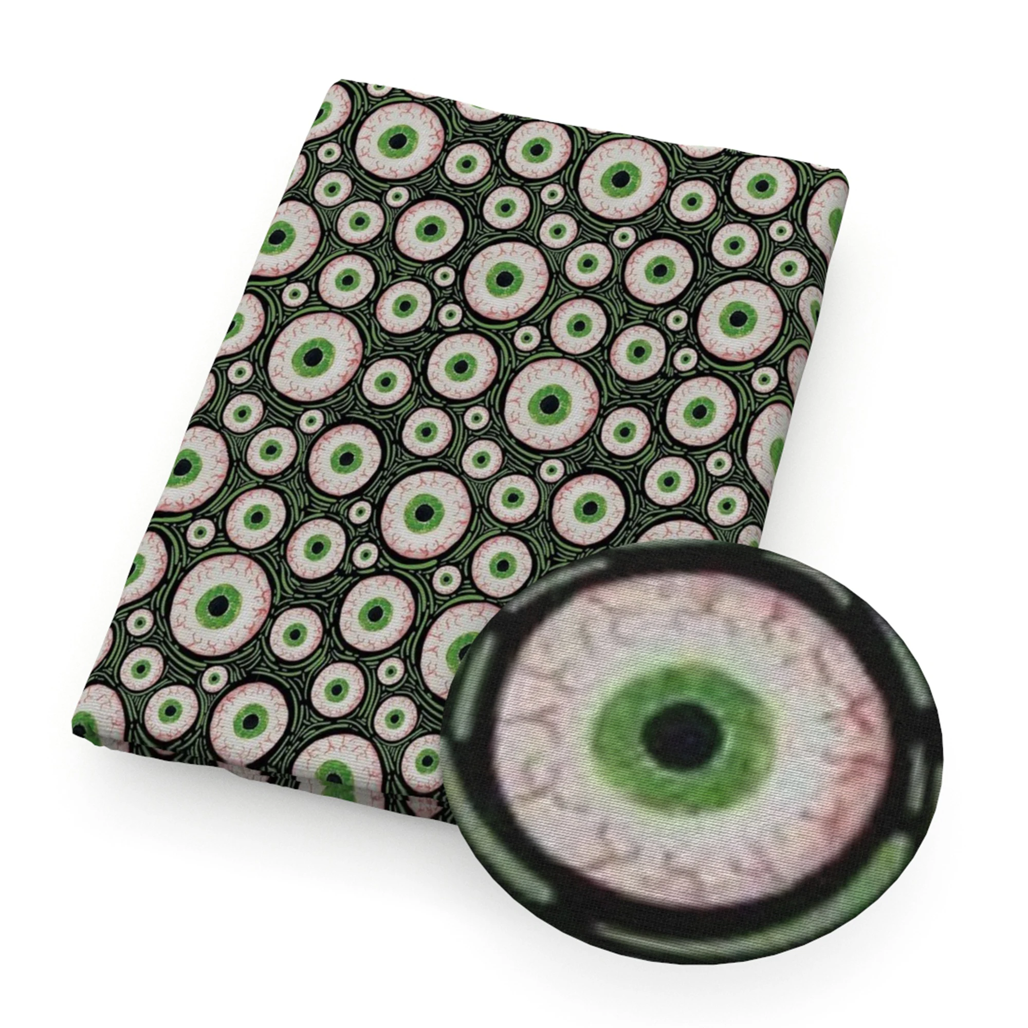 Ткань из полиэстера и хлопка с принтом в виде глаза для Хэллоуина | Дом сад