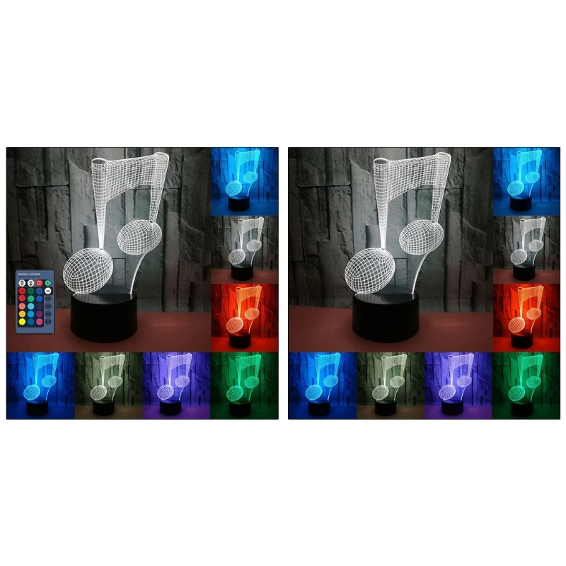

Musical Note Shape Visual 3D Night Light Creative LED Colorful Lamp Home Bar Club Decorative Desk Lamp for Bedroom Decor Lighti