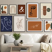 modern abstract geometric wall art canvas painting figure nude lines nordic posters and prints decor pictures for living room