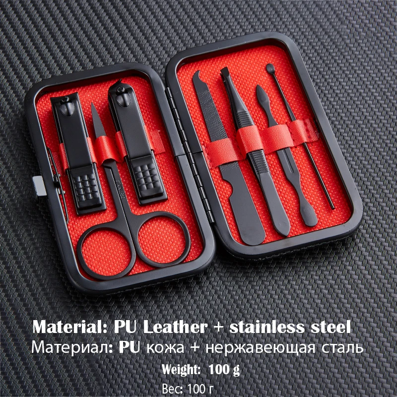 

Fashion 7pcs Multifunction Nail Clipper Set Portable Travel Stainless Steel Trimmer Clippers Cutter Scissors Accessories Tools