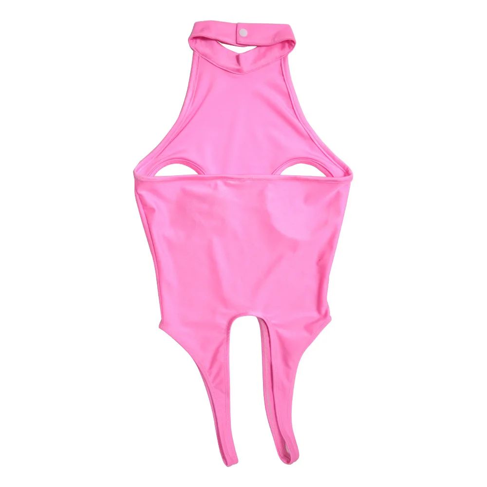 Женский слитный купальник с вырезами на шее открытой спиной |