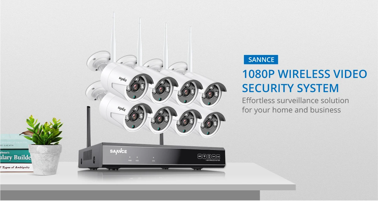 SANNCE 8CH 1080P Wi-Fi камера видеонаблюдения системы безопасности 8 шт. 2MP беспроводная уличная Wifi ip-камера P2P система видеонаблюдения Комплект