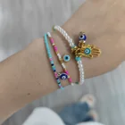 Турецкий браслет на удачу от сглаза, Женские Ювелирные изделия ручной работы на удачу, Женский амулет с синим глазом, модный браслет дружбы, ювелирные изделия