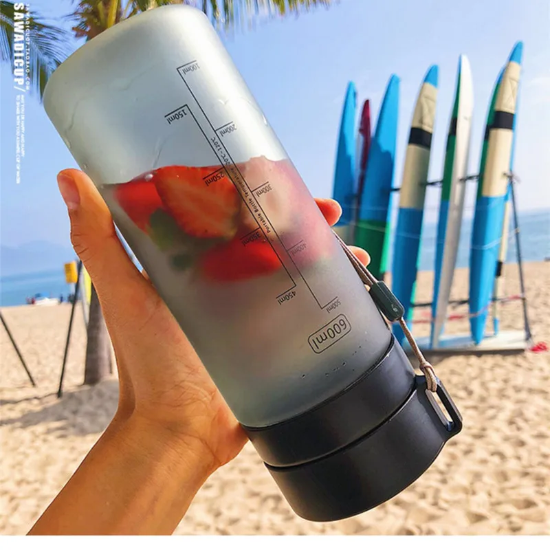 600/800 мл большая емкость для воды студентов женщин матовые пластиковые бутылки