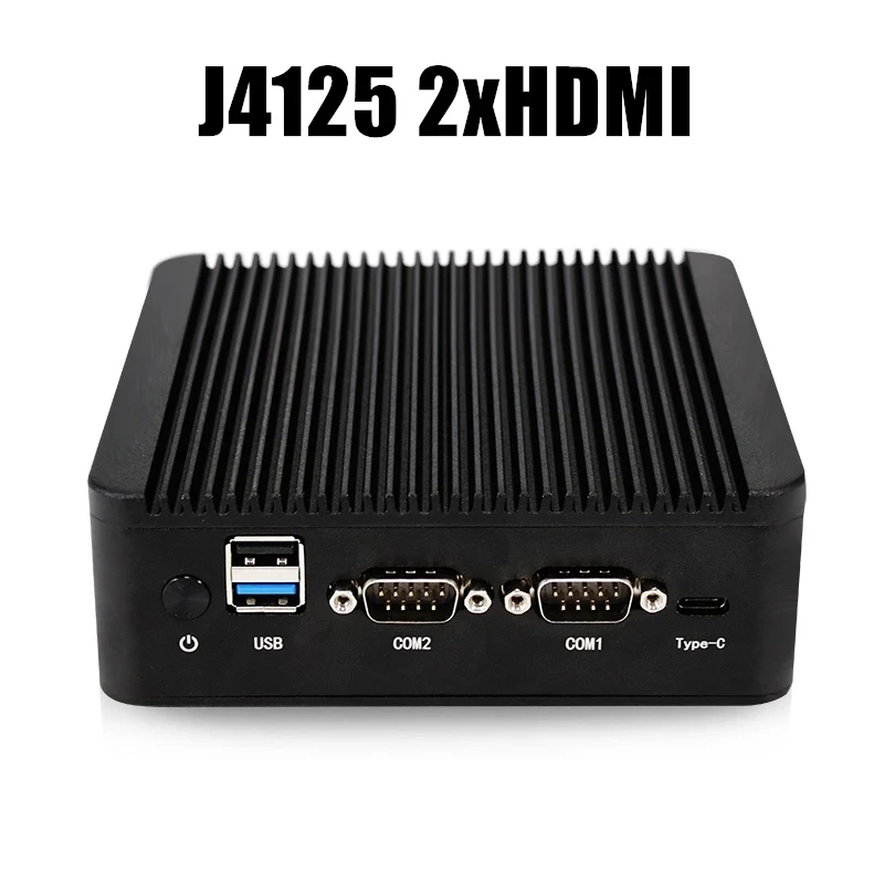 Topton дешевый мини-ПК без вентилятора Intel Celeron J4125 четырехъядерный DDR4 M.2 SSD
