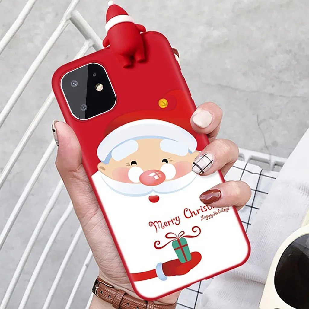 Мягкий силиконовый чехол Mosunx 3D с рождественским дедом морозом для Iphone X и iphone 11