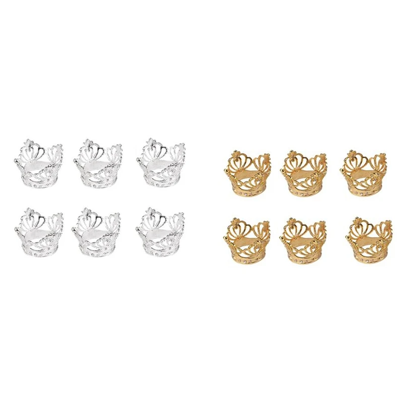 

Акция! 6 штук Горячая кольцо для салфетки с короной металлические ткани кольца для салфеток пряжка на ремешке подходит для свадьбы или торже...