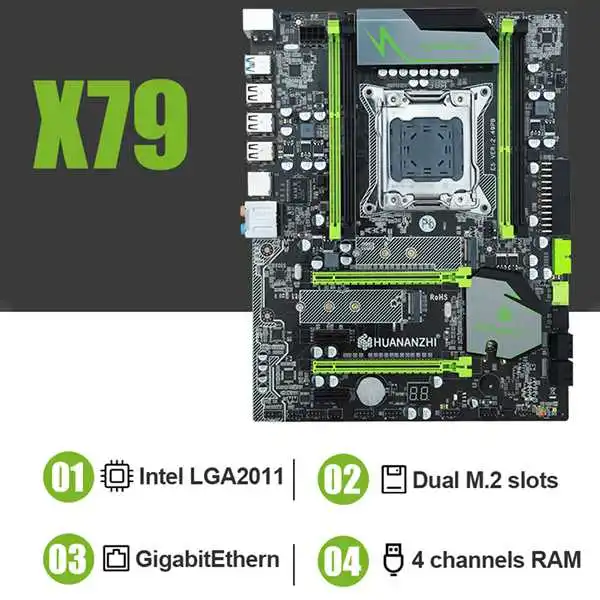 HUANANZHI материнская плата X79 Pro Материнская с двумя слотами M.2 Накопитель SSD