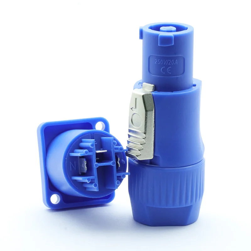 100 шт. 3Pin AC Мощность коннектор штекер + Женский Шасси Панель крепление 250V/20A в