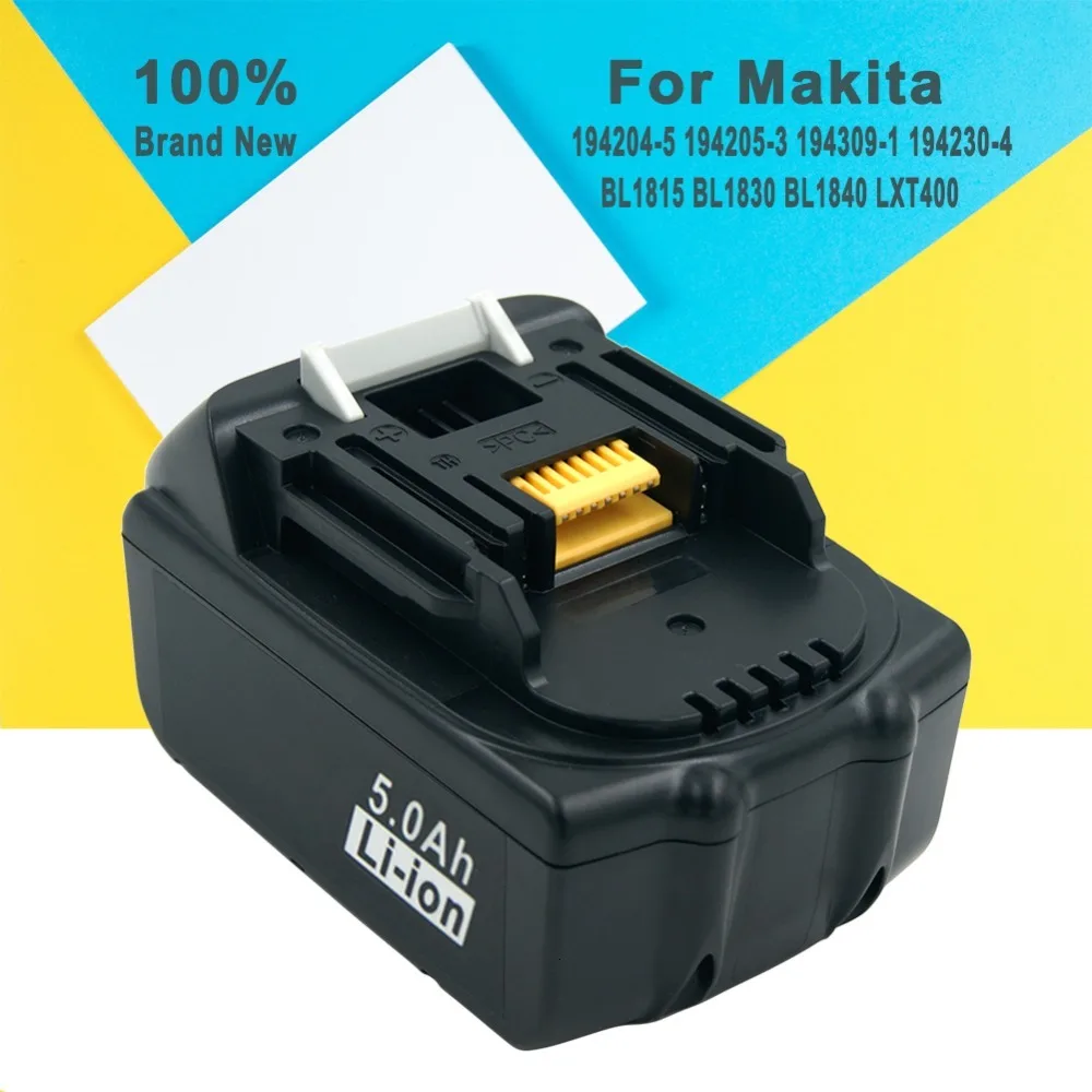 5000 мАч BL1850 литиевая батарея для Makita 18 В батарея 5.0Ah Bl1830 BL1840 BL1860 LXT400 194204-5 перезаряжаемый электроинструмент