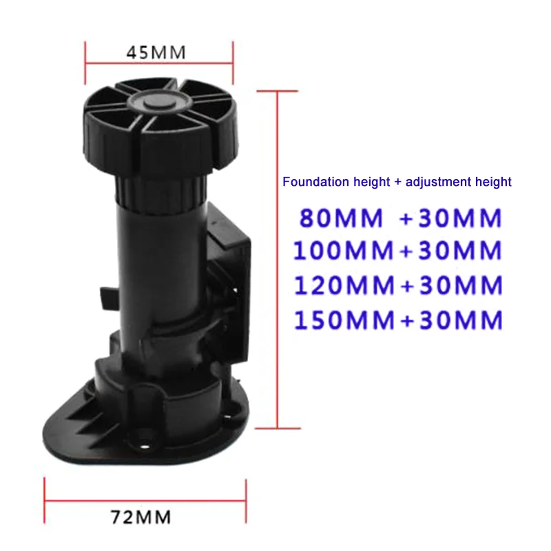 

4 Pcs Adjustable Height Cupboard Foot Cabinet Leg For Kitchen Bathroom Accessories Furniture Legs Plinth Cabinets 8/10/12/15cm