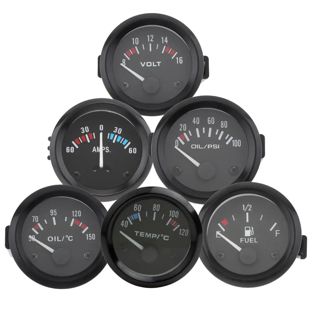 

1pcs New 2 inch 12V Universal Car Water Temperature Meter Water Temp Gauge Voltmeter Ammeter Oil Pressure Fuel Level Volt Meter