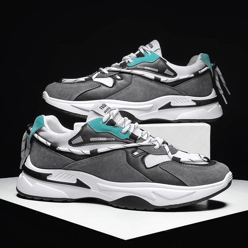 

Кроссовки мужские спортивные со вставками, Повседневная модная обувь для тренировок, удобные лоферы для бега