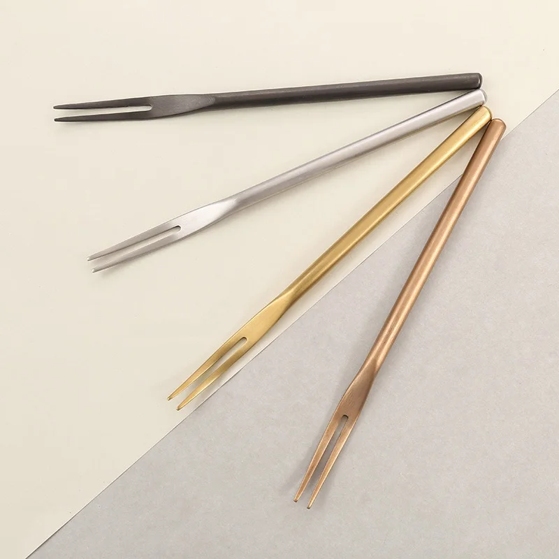 Вилка для фруктов Роскошные Нержавеющая сталь золото Десертные Вилки торта