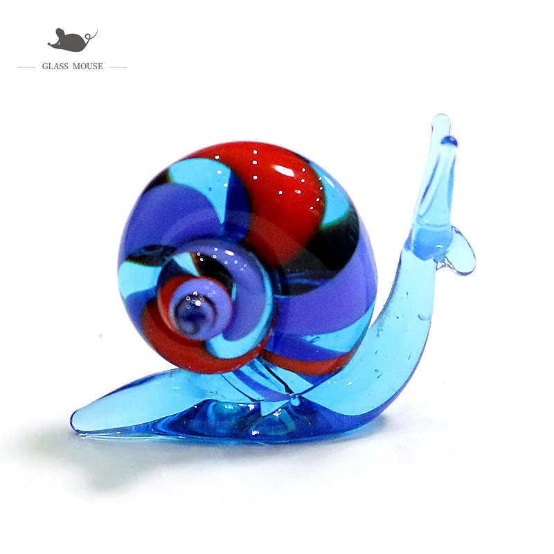 

Miniature Murano Glass Snail Figurines Ornaments Colorful Art Cute Animal Collection Home Decor Statuette New Year Gift For Kids