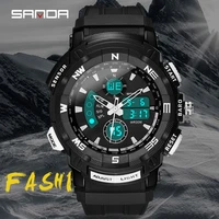 sanda new sports electronic mens fashion multifunction and leisure watch 30m waterproof luminous dual display watches 775