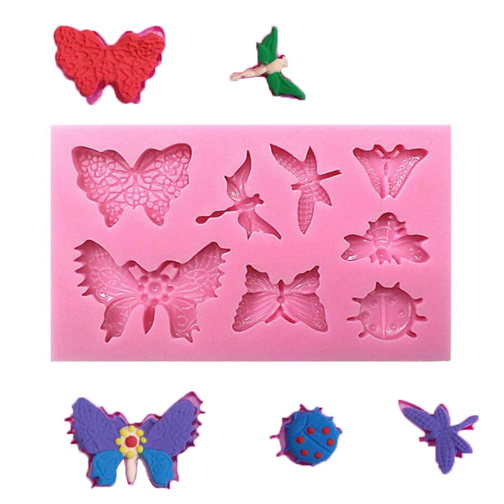 

Butterfly Dragonfly Shaped Silicone Fondant Cake Decorating Mold Epoxy Resin Glue Molds Baking Tools Kitchen Accessories