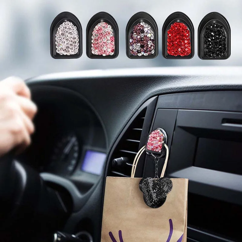 

Car/Household Storage Hook Rhinestone ABS Material Hook Auto Parts Interior Decoration Storage Organizing for Hook on The Wall