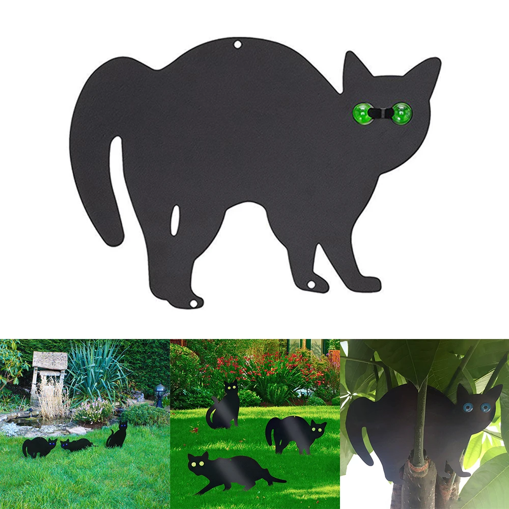 Новая черная пластиковая приманка для кошек и охоты сада двора отпугиватель птиц
