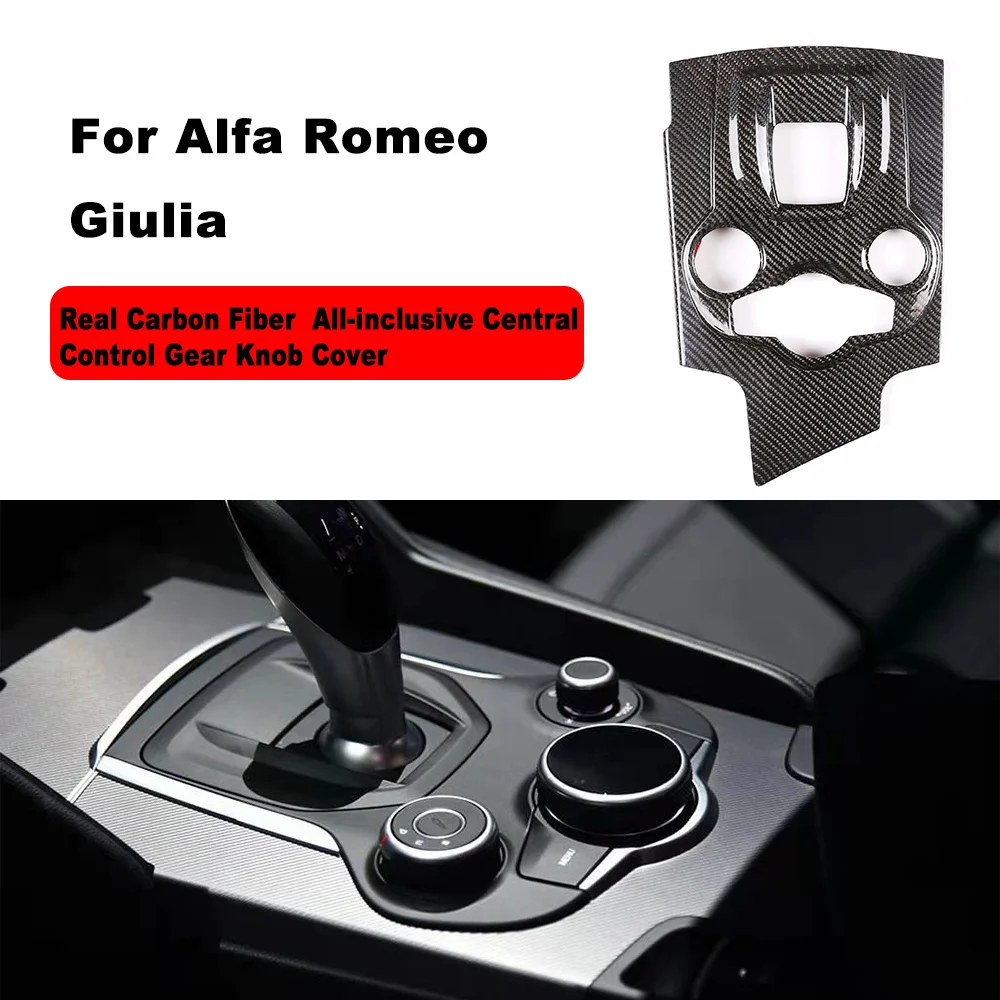

For Alfa Romeo Giulia Shift Knob Panel Decoration Carbon Fiber Material One-piece Fits The Original Car Interior 3M Sticker
