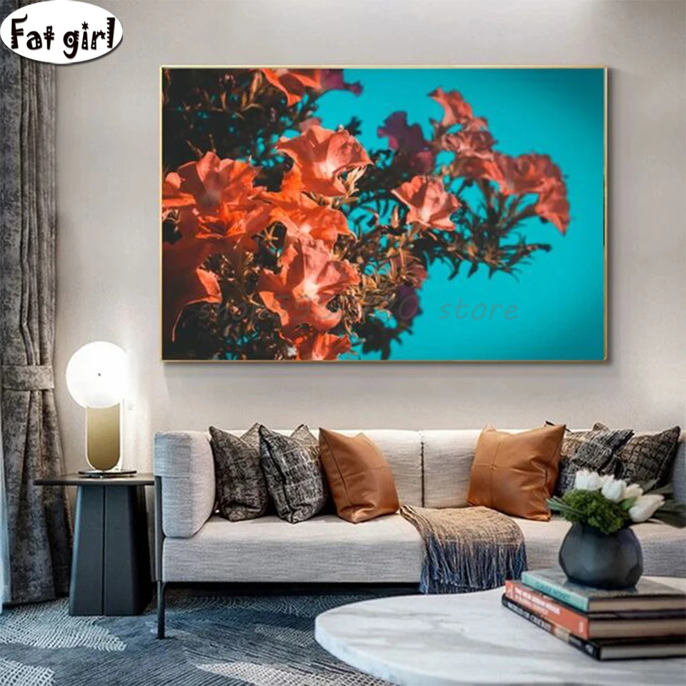 Красные daffodil 5D DIY Алмазная вышивка полностью Стразы мозаика Вышивка крестом