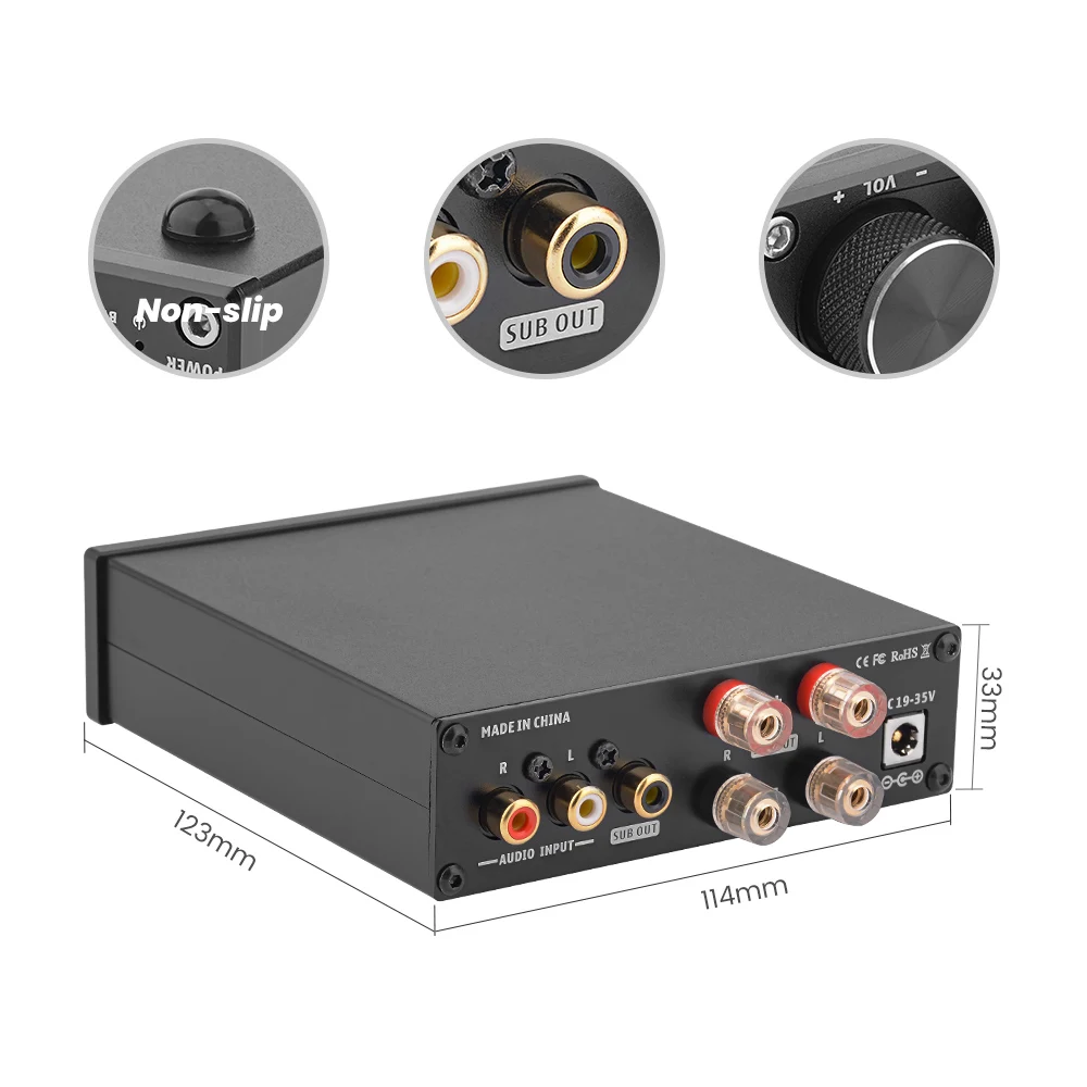 Усилитель мощности AIYIMA TDA7498E Bluetooth 5 0 2 0/2 1 стерео канал 160 Вт * Сабвуфер Hifi цифровой