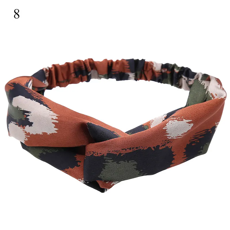 Повязка для волос с принтом женская тюрбан в богемном стиле перехлёстом банданы