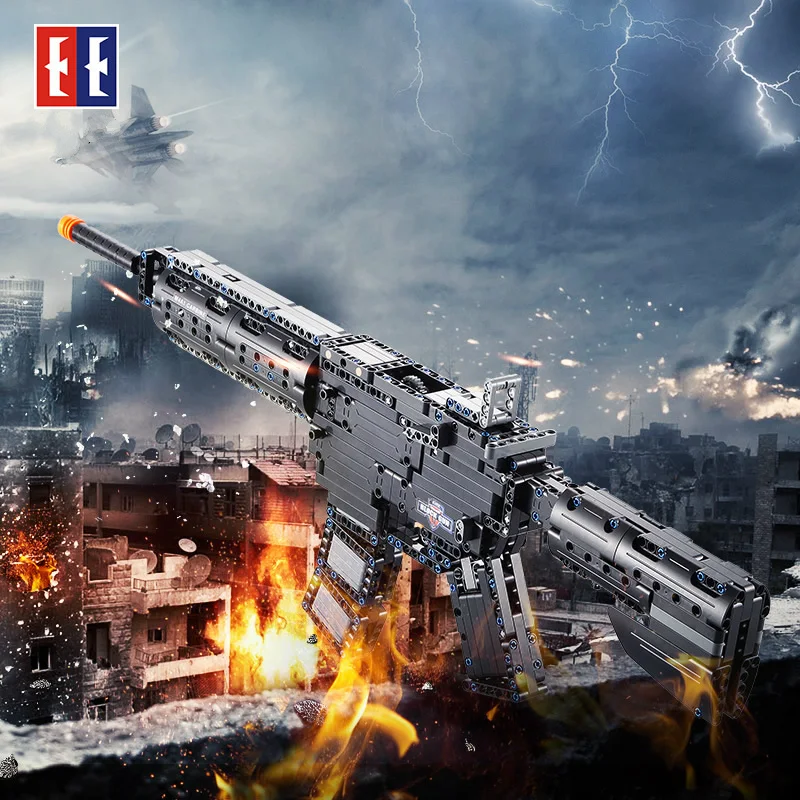 621 шт. DIY M4A1 карабин прорезиненная модель пистолета строительный блок военная