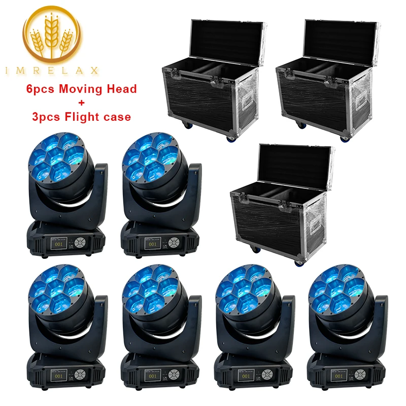 Высокая Мощность RGBW 6 шт. 7*40W СИД Moving головной светильник 12 / 17 DMX Xhannels музыкальная
