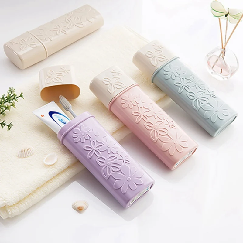 Портативный держатель для зубной щетки с резьбой в виде цветка Для Путешествий