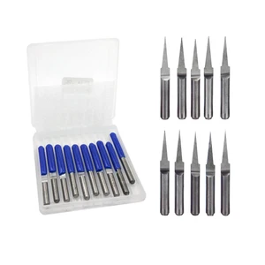 10 шт. V-образные 10 20 30 градусов 3,175 мм карбидные печатные платы гравировальные биты CNC маршрутизатор Инструмент 0,1 0,2 0,3 0,4 0,5 мм резцы для дерева фрезы