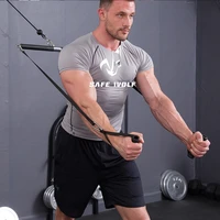 fitness biceps triceps back blaster rope lat pull down bar chest muscle workout grip rowing handle diy pulley cable attachments