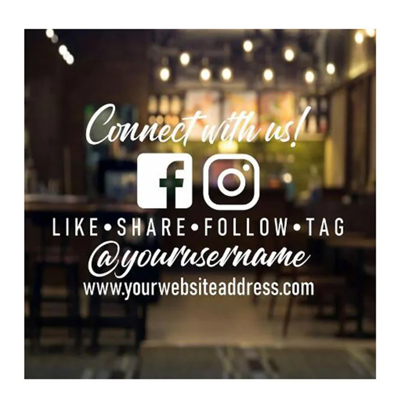 Рекламная наклейка с логотипом виниловая этикетка в социальных сетях адрес и имя