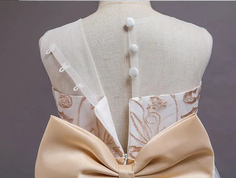 

White Lace Bridesmaid Dress Kids Dresses For Girls Children Princess Evening Children's Dress Girl Party Wedding Dress Costume