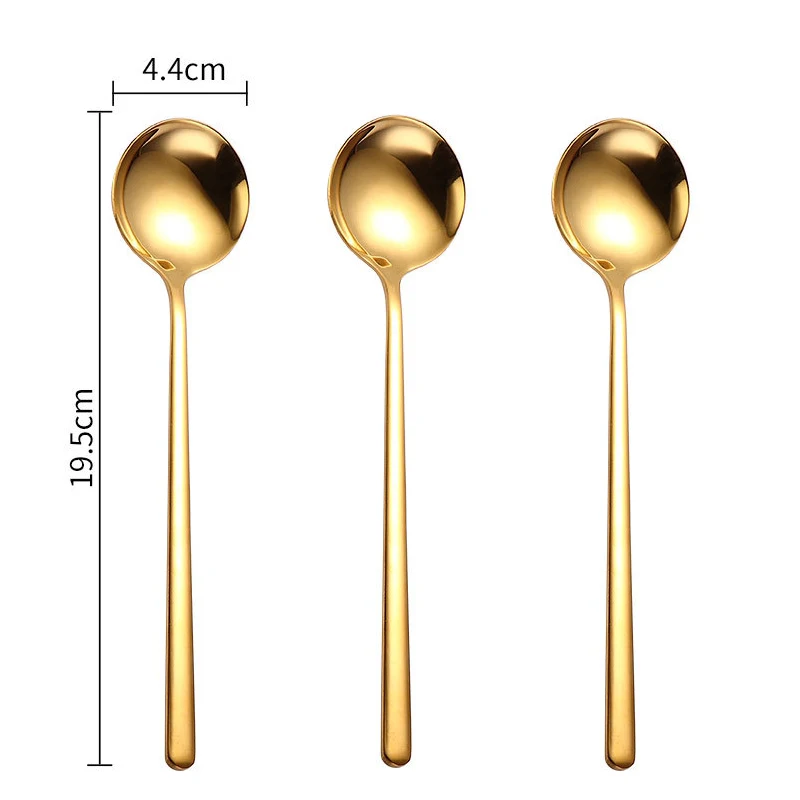 3 шт. цвета: золотистый набор ложек ложки с длинной ручкой Чай нержавеющая сталь