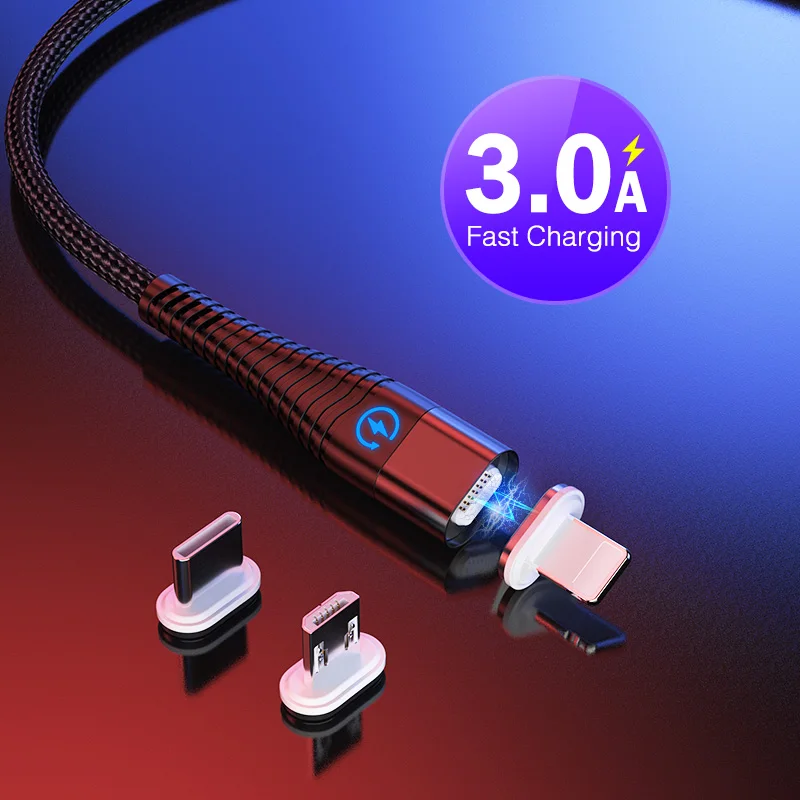 Магнитный зарядный кабель Micro Usb светодиодный 1 м 2 для Samsung Huawei Xiaomi Android | Мобильные
