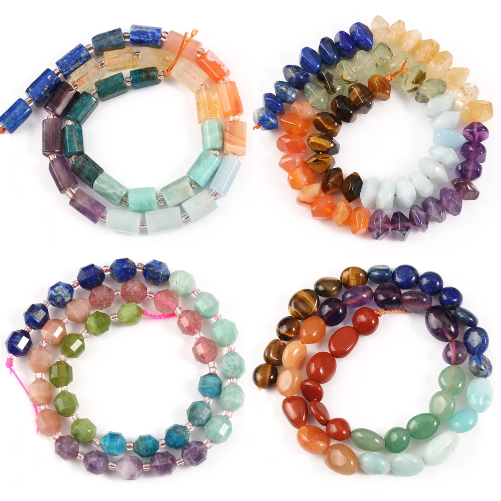 

Natural Stone Mixed 7 Chakra Beads for Jewelry Making DIY Yoga Bracelet Healing Energy Beaded 7.5inch 15inch