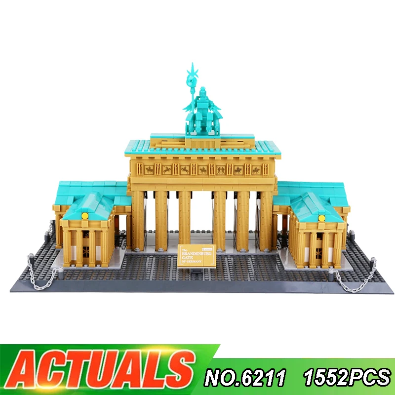 

Wange 6211 City Creators Street View Famous Brandenburg Gate Berlin Germany Building Blocks Bricks Toys For Children