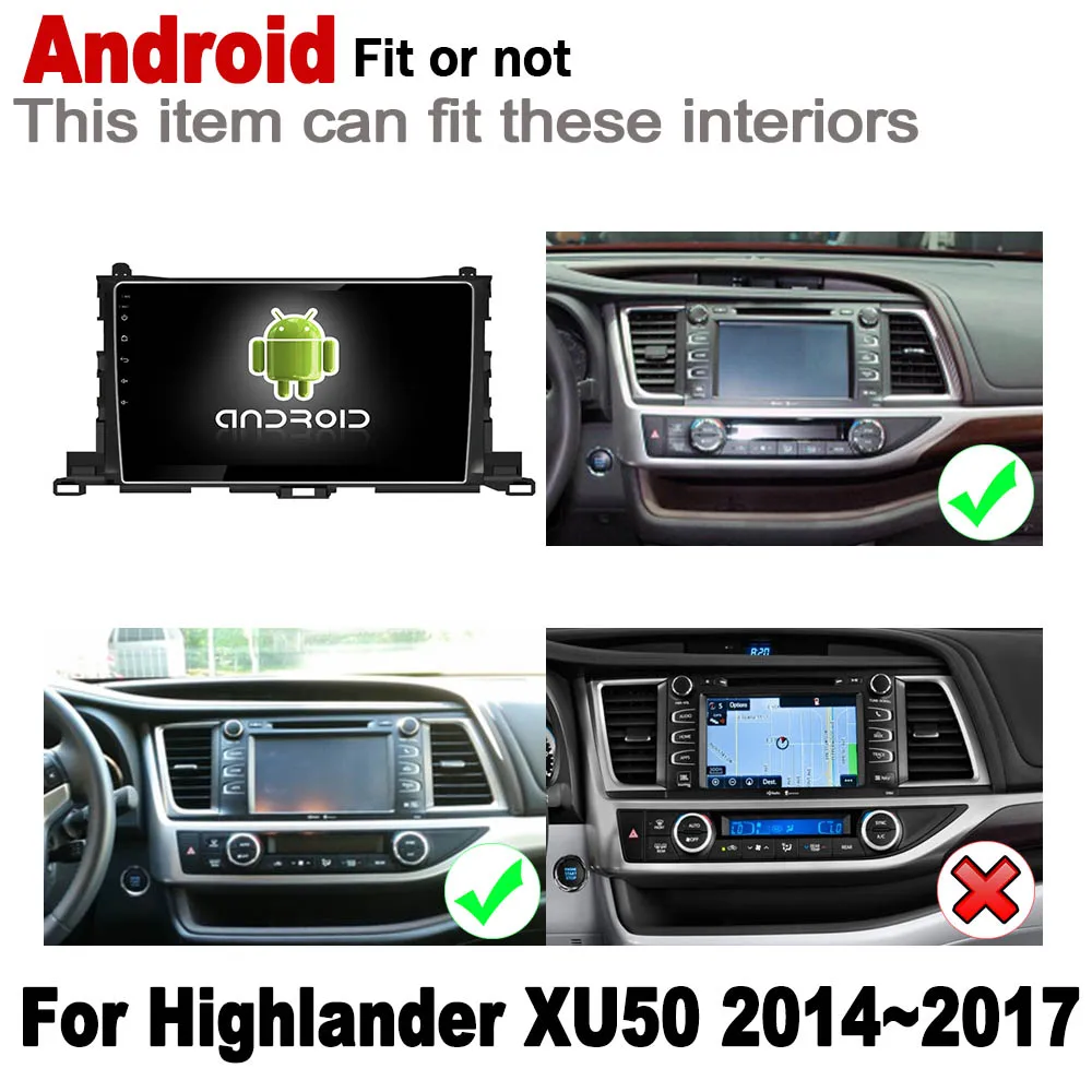 Аксессуары для Toyota Highlander XU50 2014 2015 2016 2017 автомобильный GPS-навигатор мультимедийный