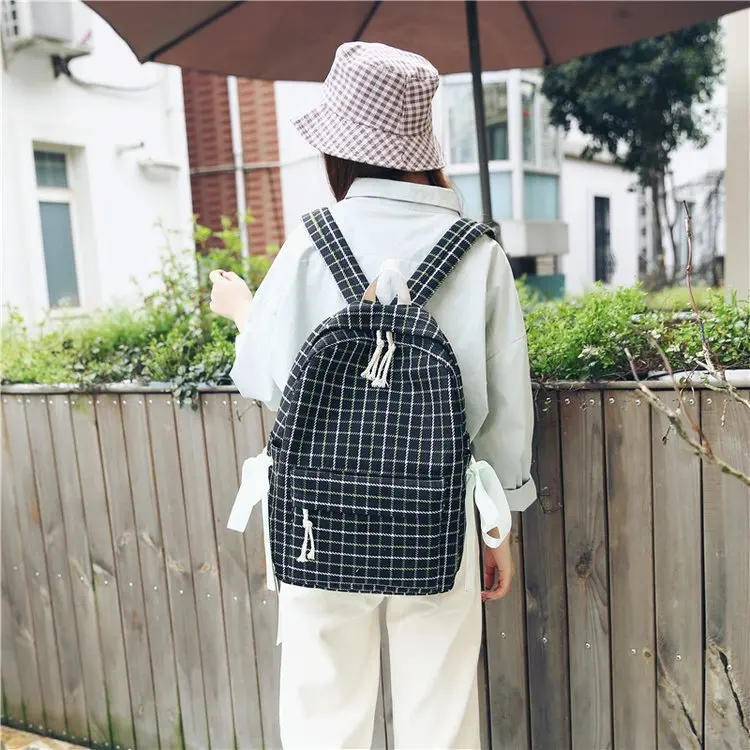 Модный женский рюкзак школьная сумка для студенток новая дорожная клетчатая