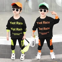 clothes for baby boy 2020 spring new boy long sleeve suit casual round neck fashion suit college style sports two piece 2 9 year