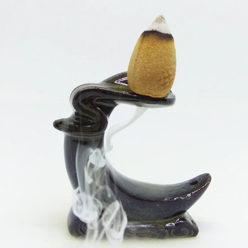 The Moon Bay Ладан держатели Керамика мини конусная кадильница дым обратный горелки