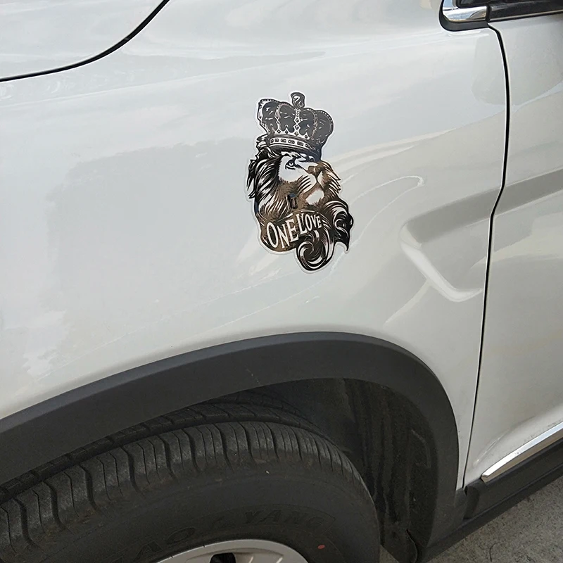 YJZT 10*15 3 см одна любовь Корона Льва ПВХ высокое качество наклейка на автомобиль с