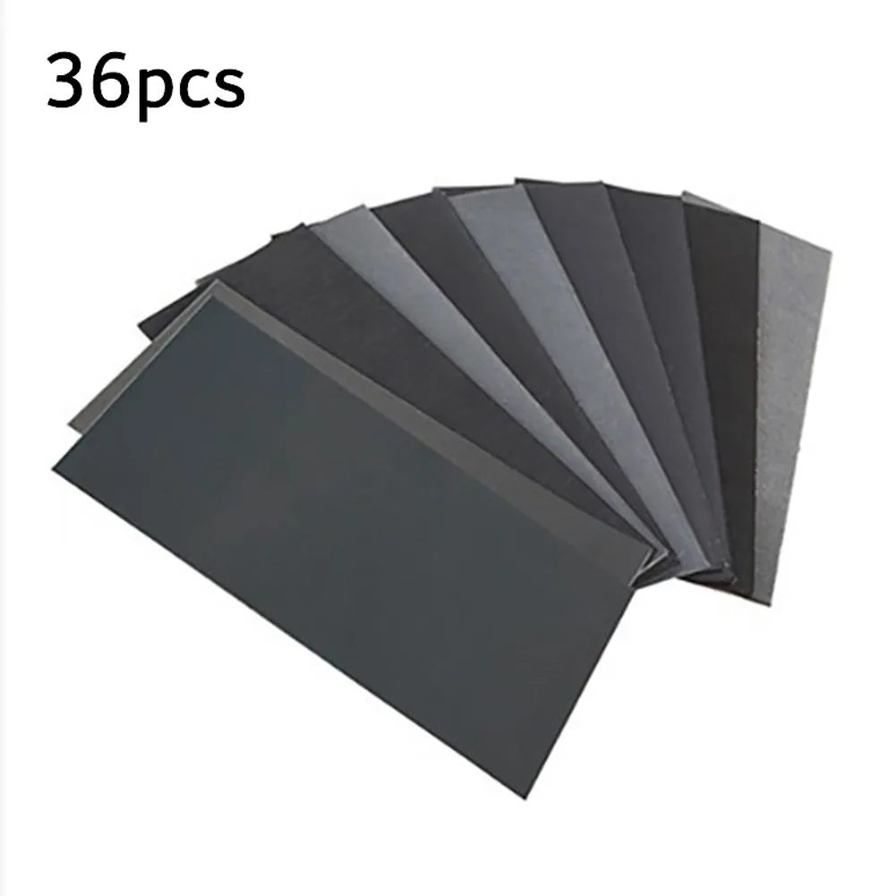 36 шт. Влажная и сухая наждачная бумага Смешанная зернистость 120-3000 автомобильная