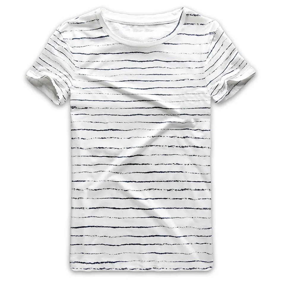 Men Striped T-Shirt Stripes Top Tees Male Fashion Short Sleeve Blue Red White Black Costume Cosplay Party images - 6