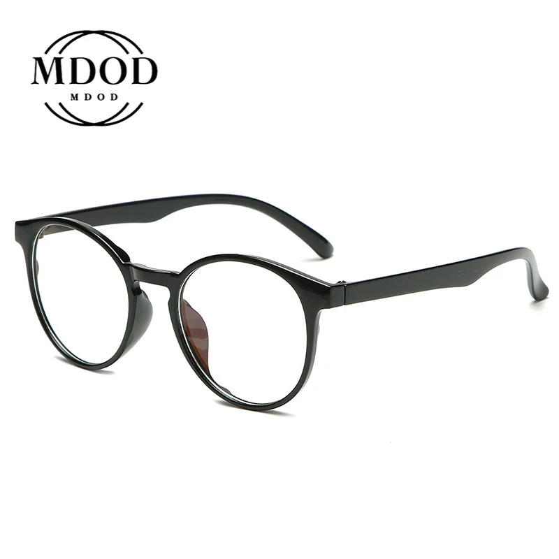 Классические круглые очки черная оправа женские прозрачные линзы для
