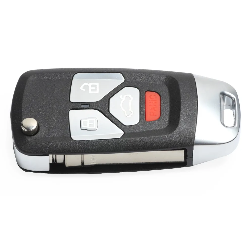 KEYECU Модернизированный флип ключ для Audi A4 A6 A8 S4 S6 S8 TT RS6 Fob 3 + 1/4 кнопки 315 МГц ID48 чип 4D0